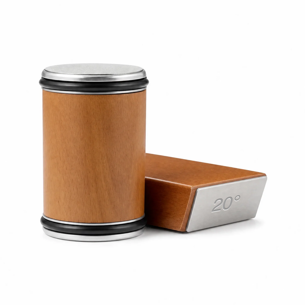 Aiguiseur à rouleau KAEIRO marron en bois naturel avec son support aimanté